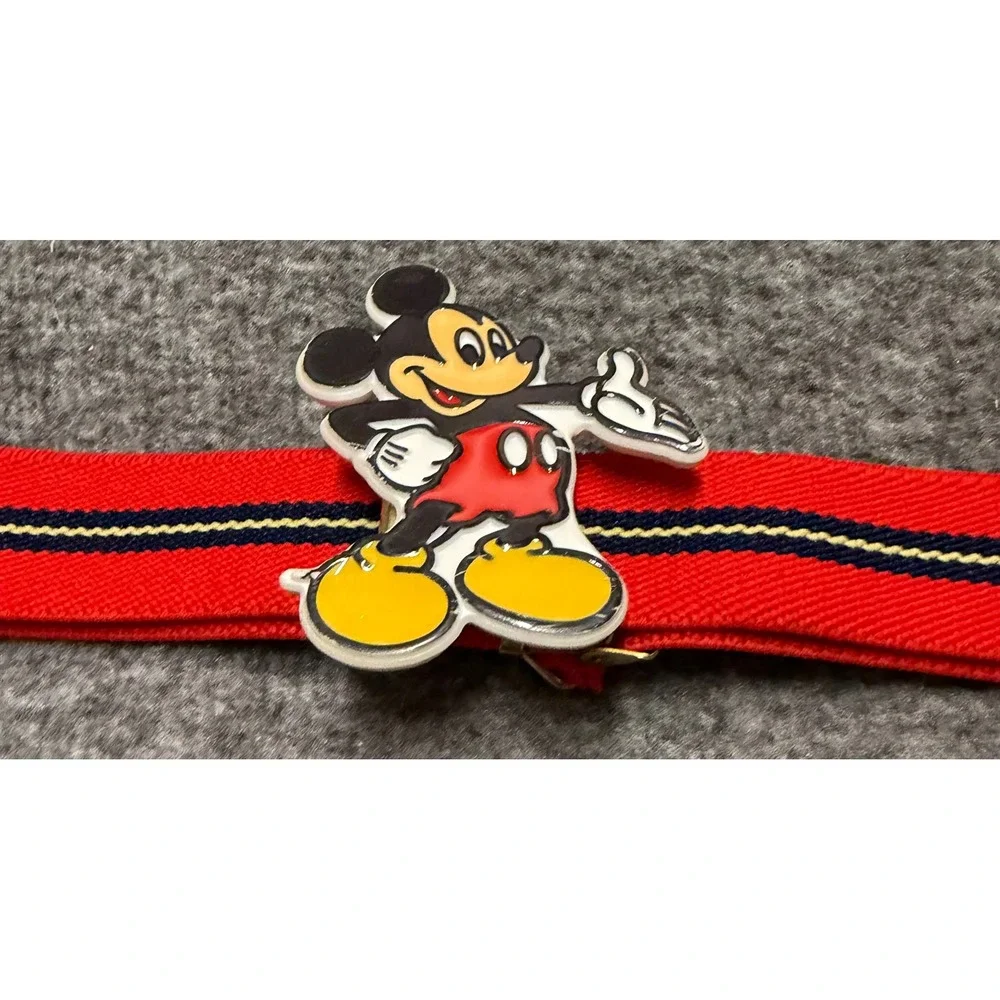 Vintage LEE Disney Mickey Mouse Donald Duck Elastic Cinch Belts Set of 2